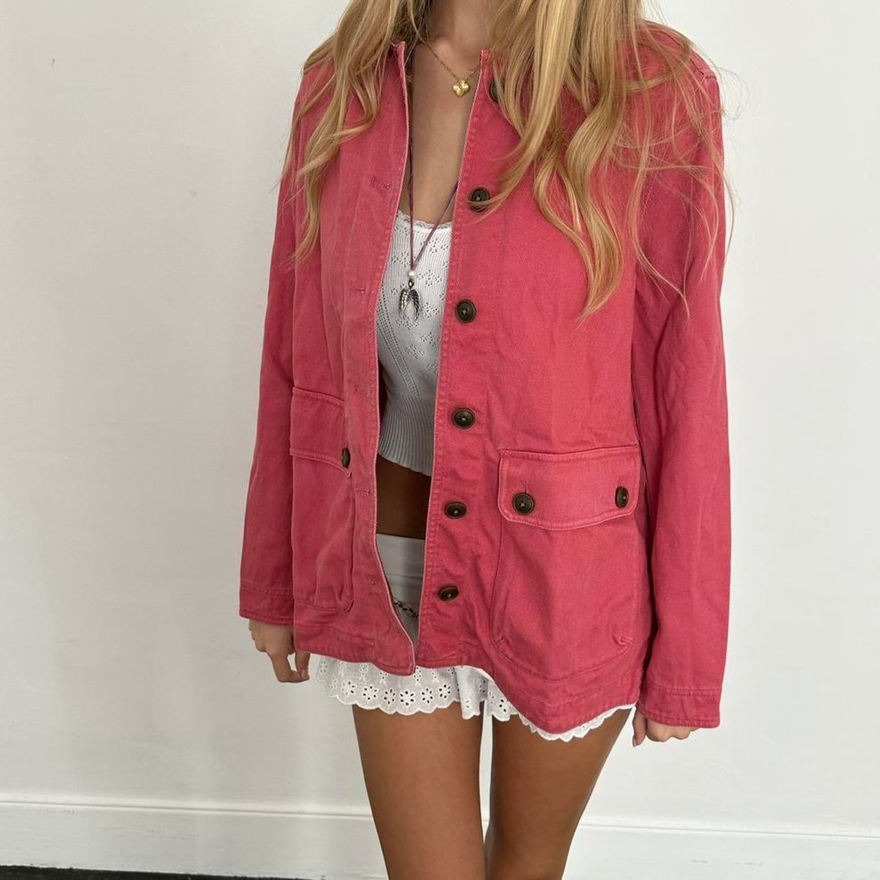 Vintage 90’s dark pink button down jacket