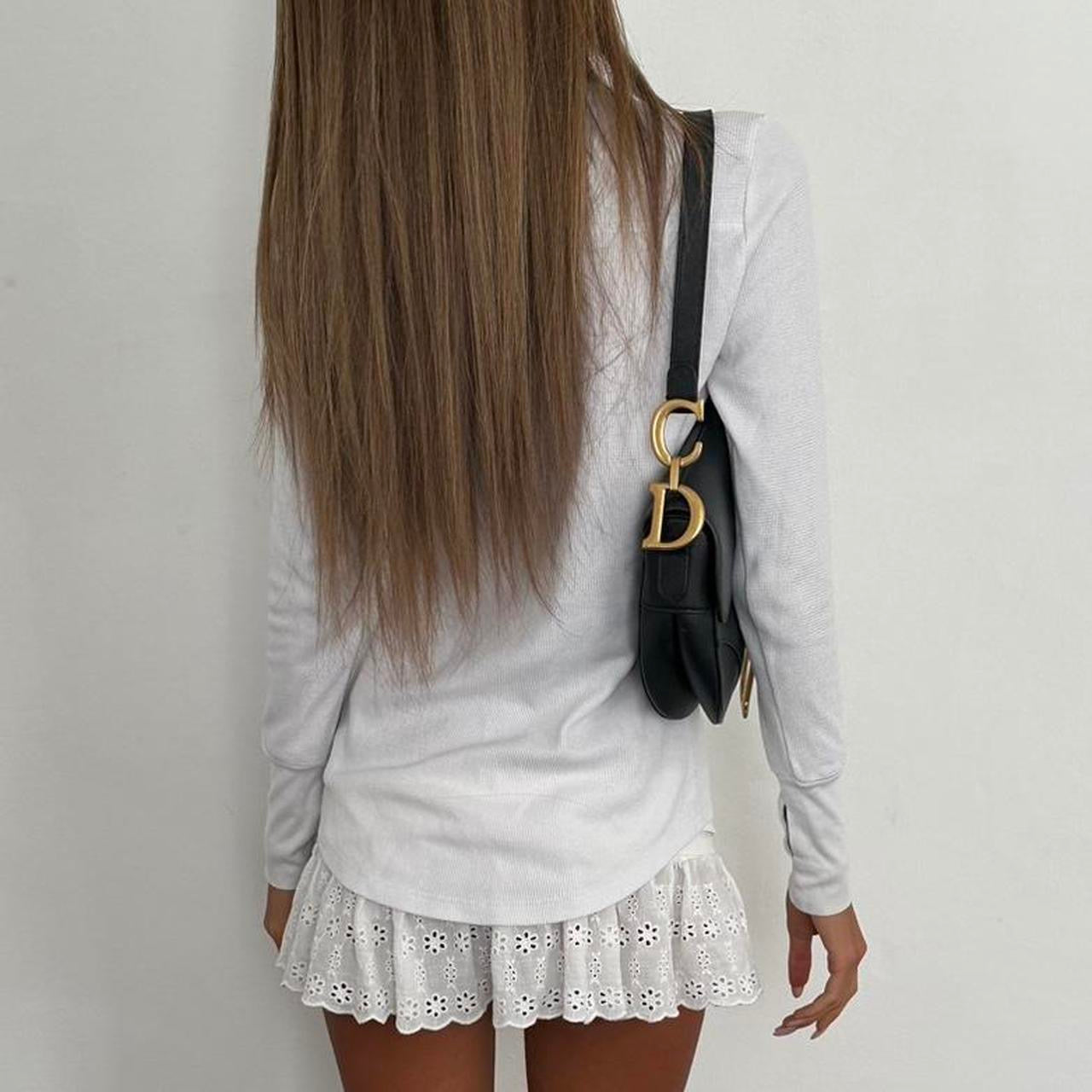 Vintage 2000s lake girl white waffle top