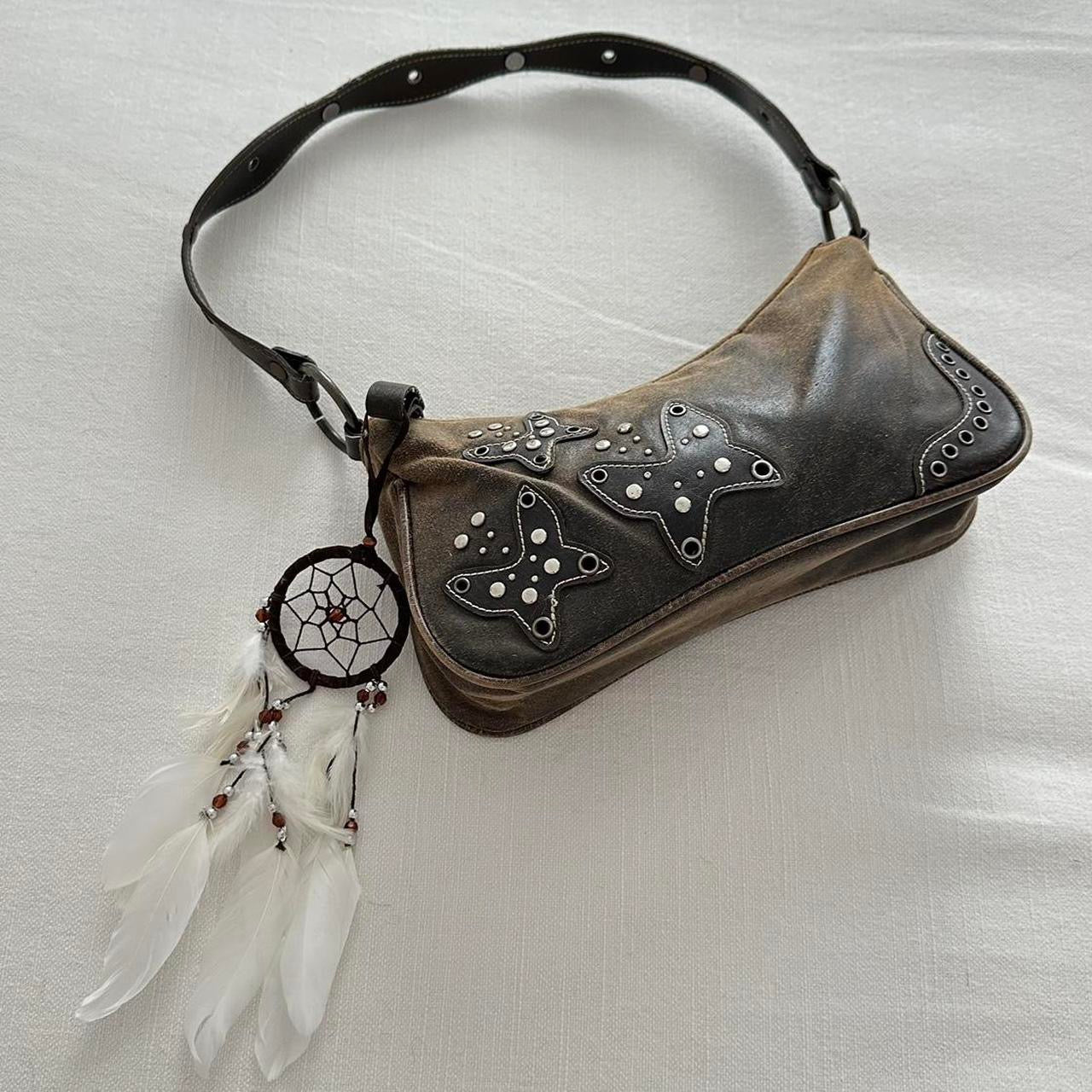 Vintage butterfly studded bag with dream catcher 🌙