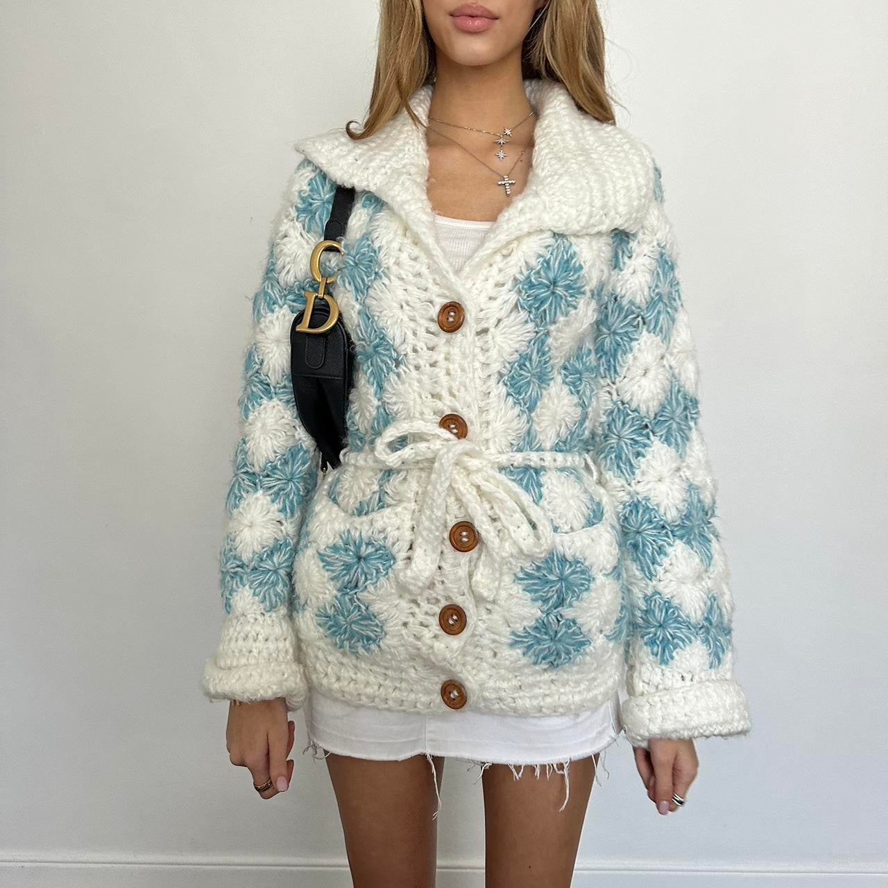 Vintage 2000’s chunky knit crochet cardigan/jacket