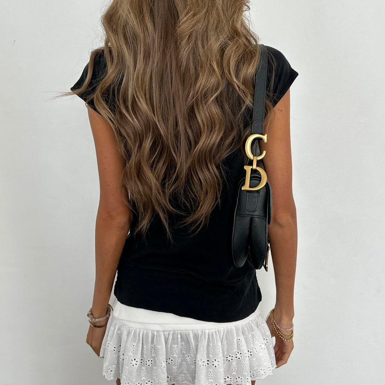 Vintage 2000’s black graphic script top