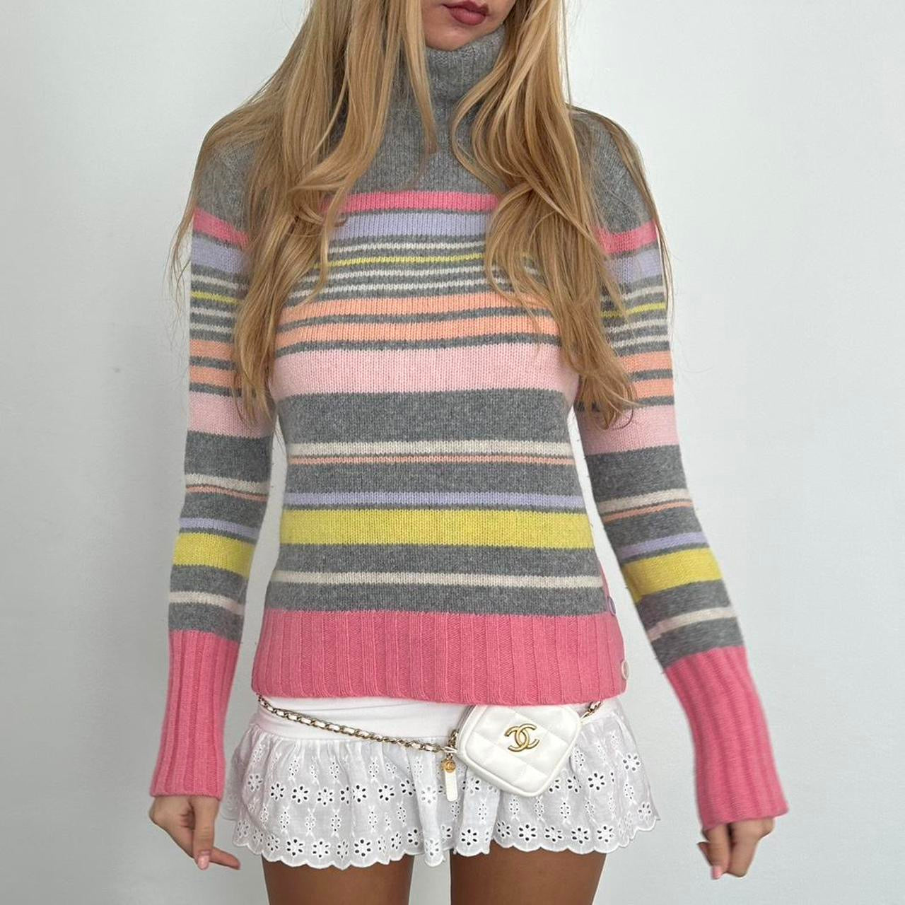 Vintage striped roll neck sweater