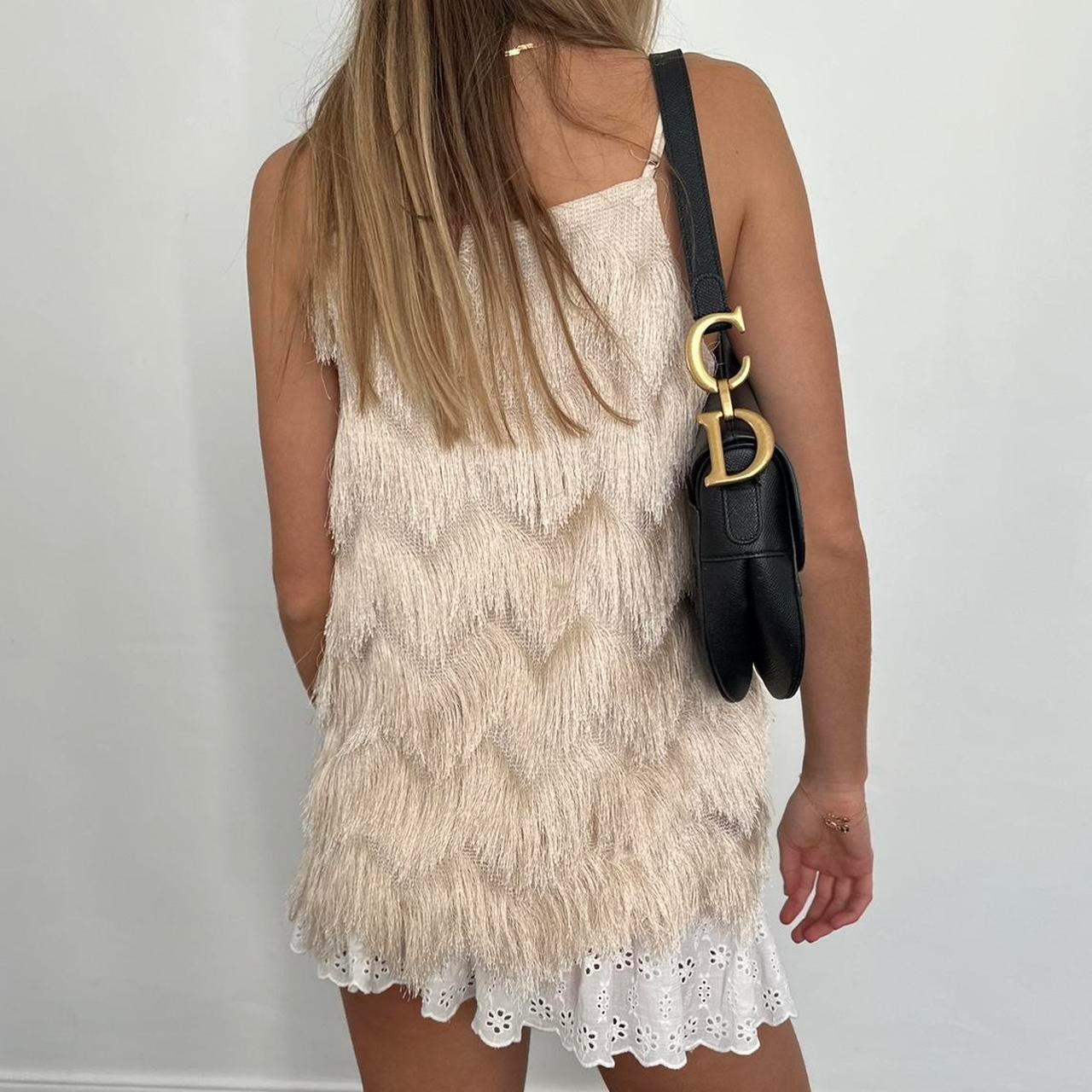 Vintage boho layered tassel cami top