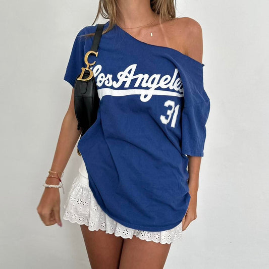 Vintage Los Angeles blue top