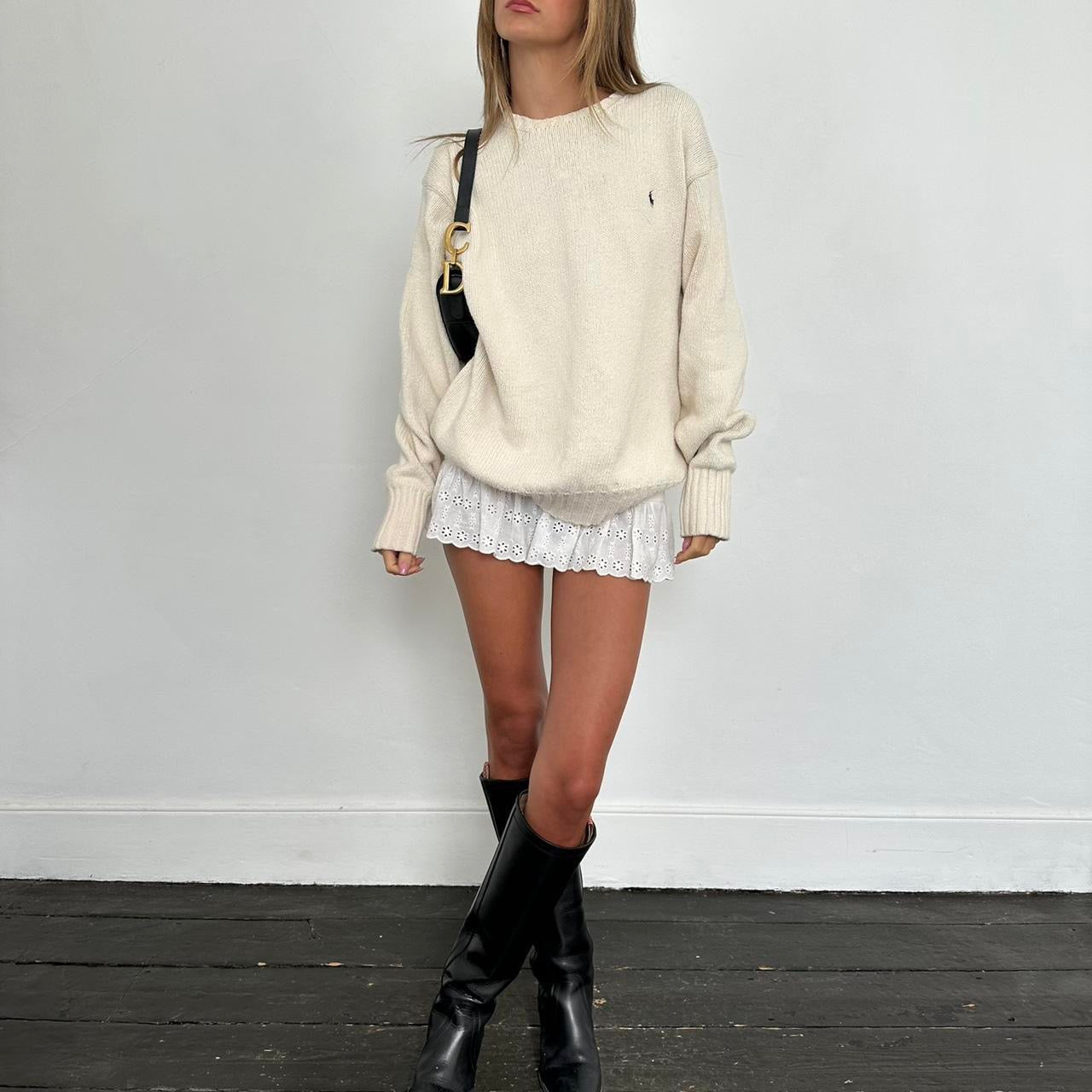 Vintage 1990s Ralph Lauren cream sweater