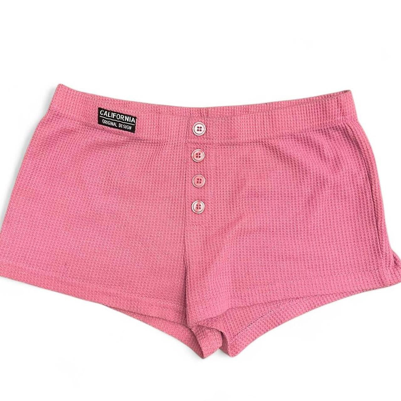 Vintage 2000s pink waffle California shorts