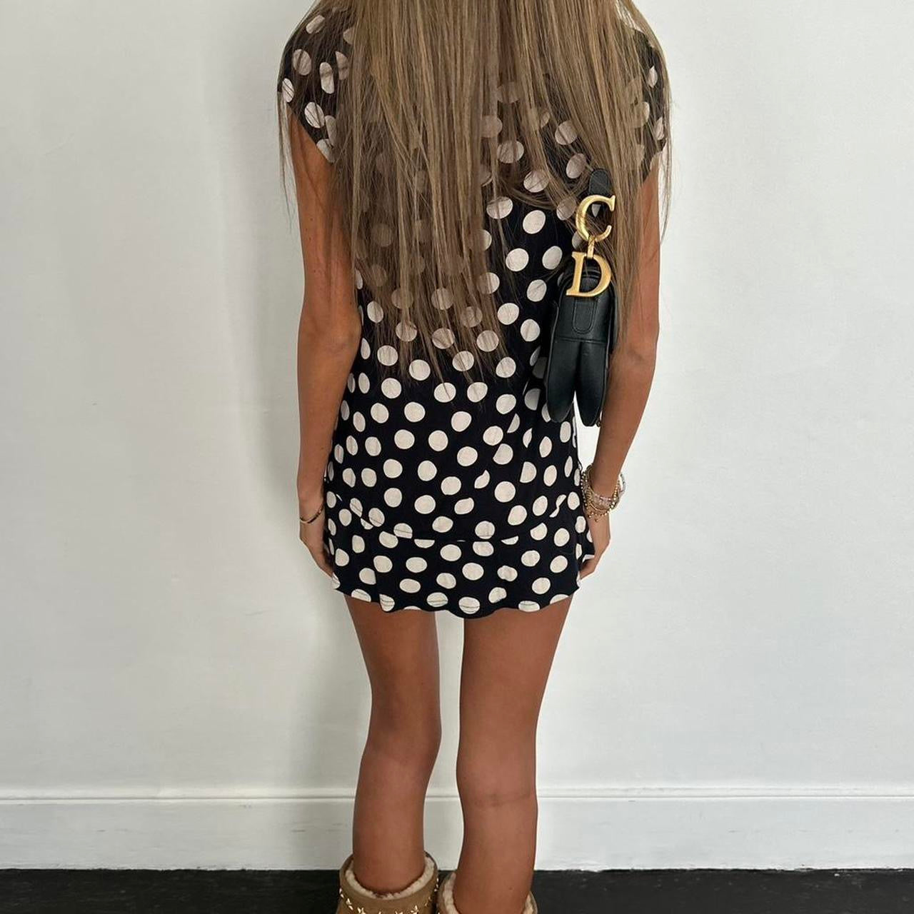 Vintage 2000’s polka dot mini dress with ruffle hem