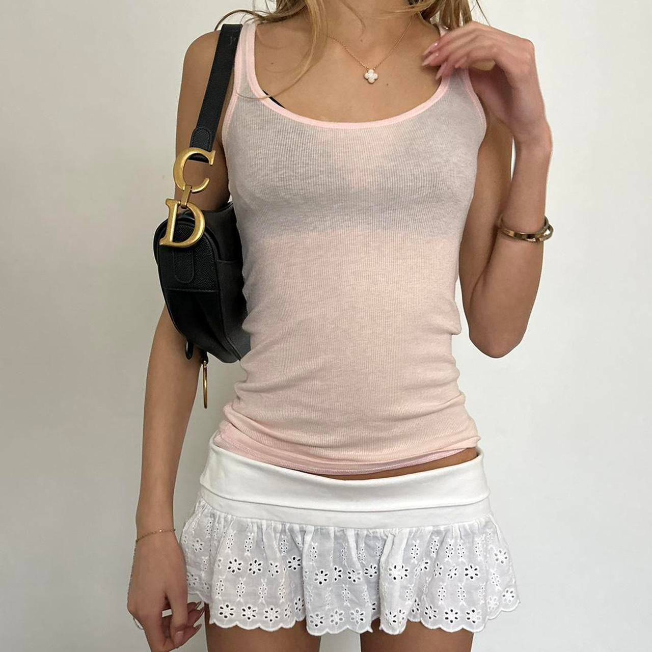 Vintage 2000’s Abercrombie pink ribbed tank top