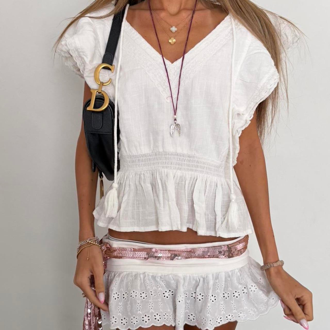 Vintage 90’s white cami boho top