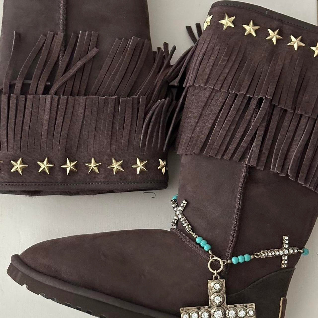 Vintage chocolate brown 2010 Jimmy Choo X Ugg boots