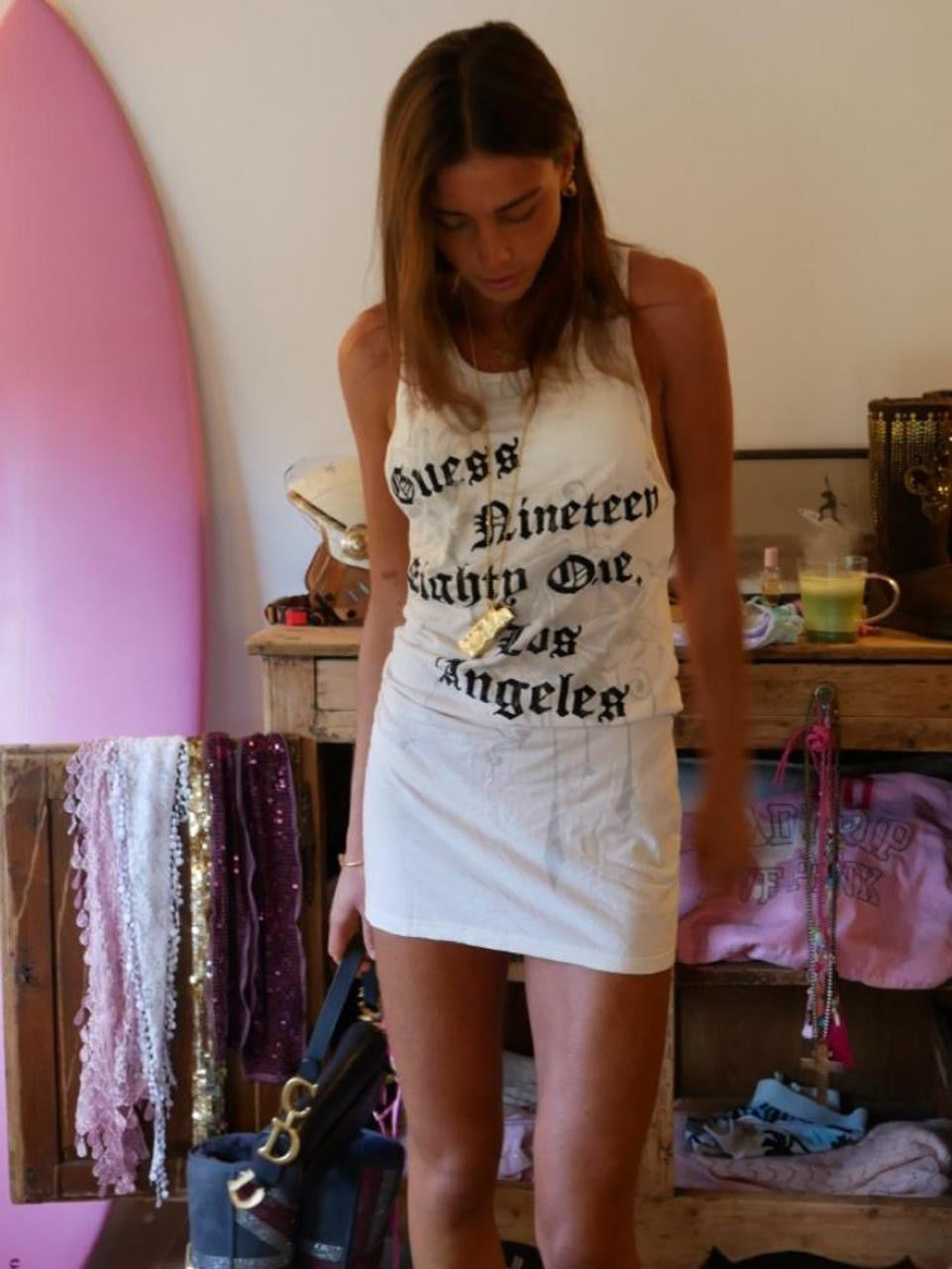 Vintage 00’s Guess white graphic dress