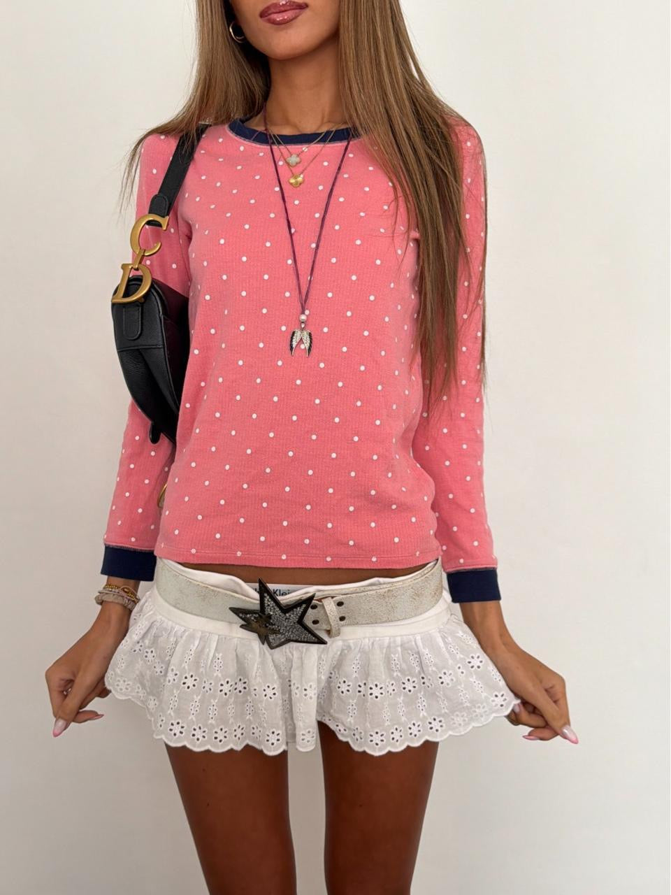 Vintage 00’s polka dot long sleeve top