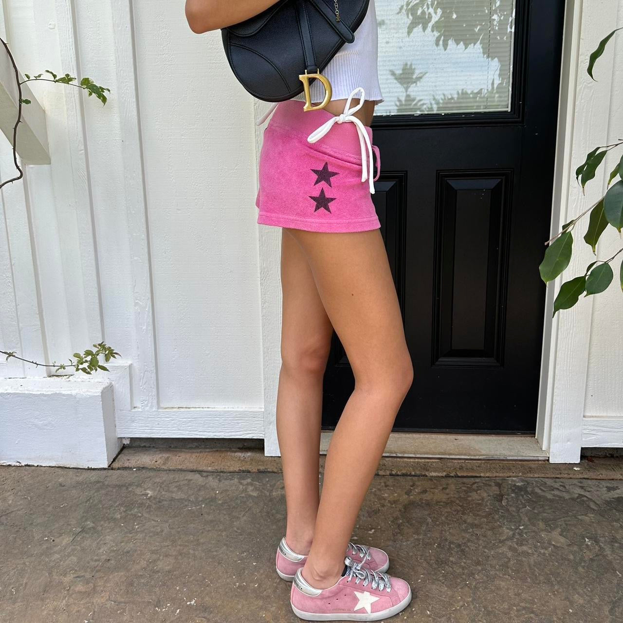 Vintage 90’s pink star mini shorts