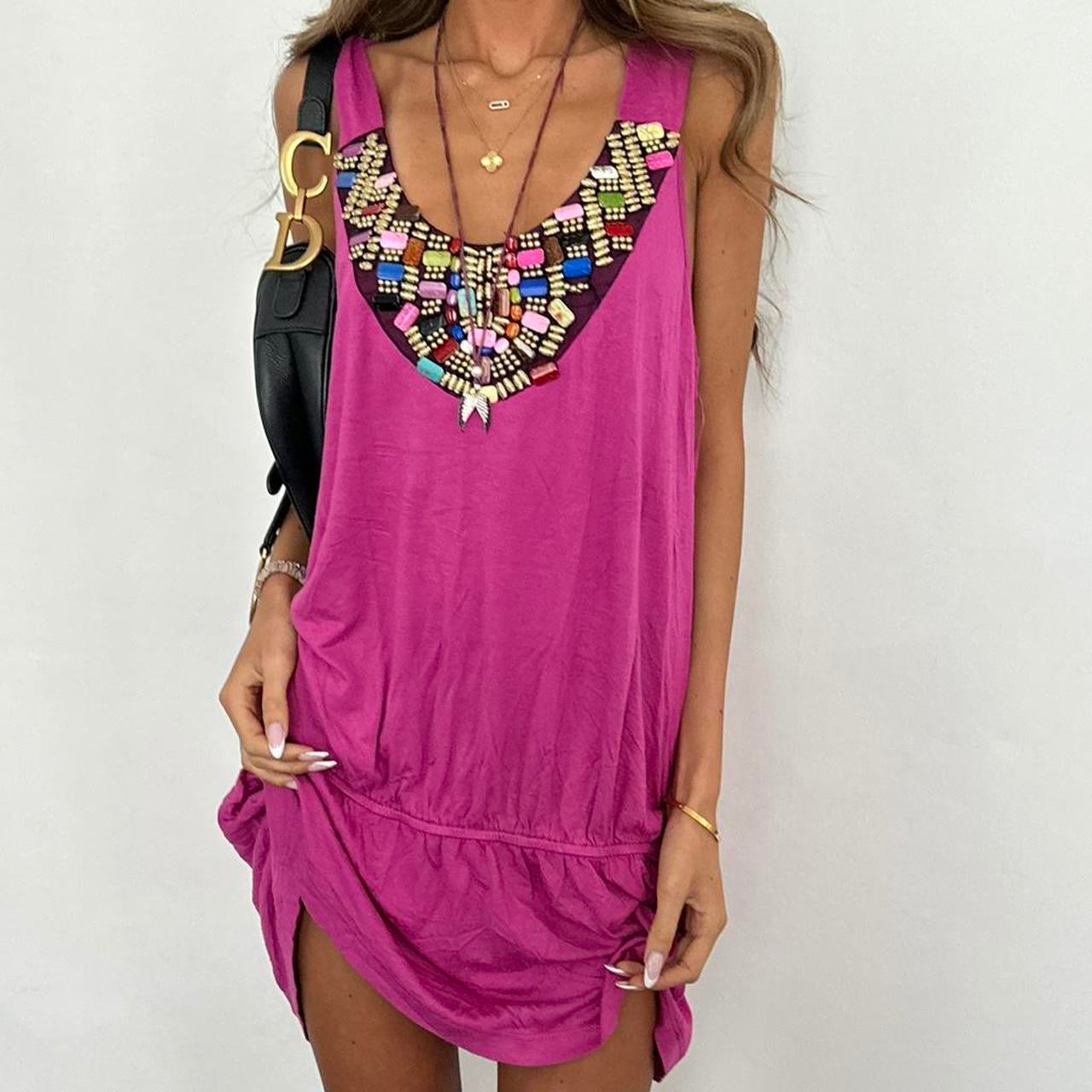 Vintage 00s pink embellished dress