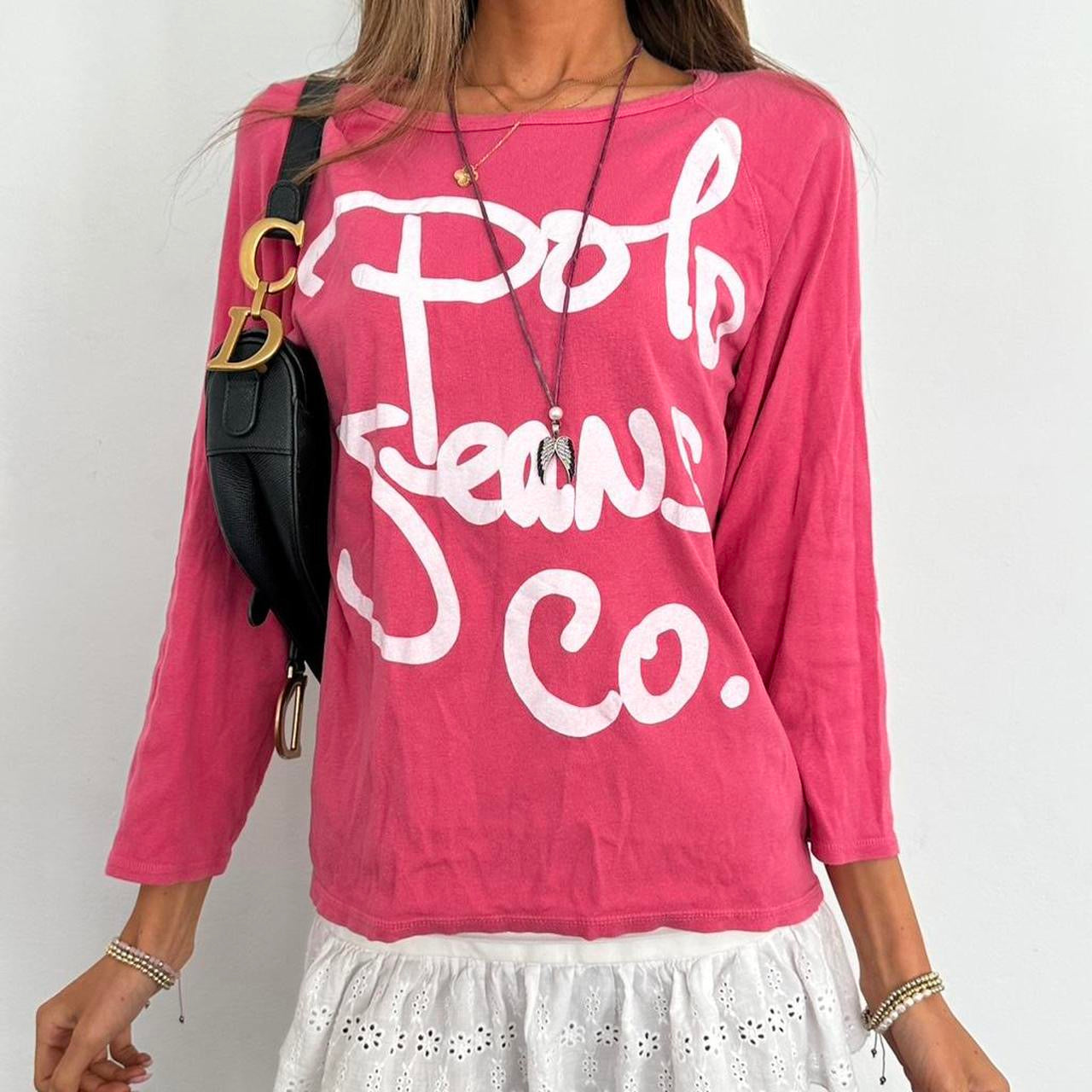 Vintage Ralph Lauren graphic pink long sleeve top