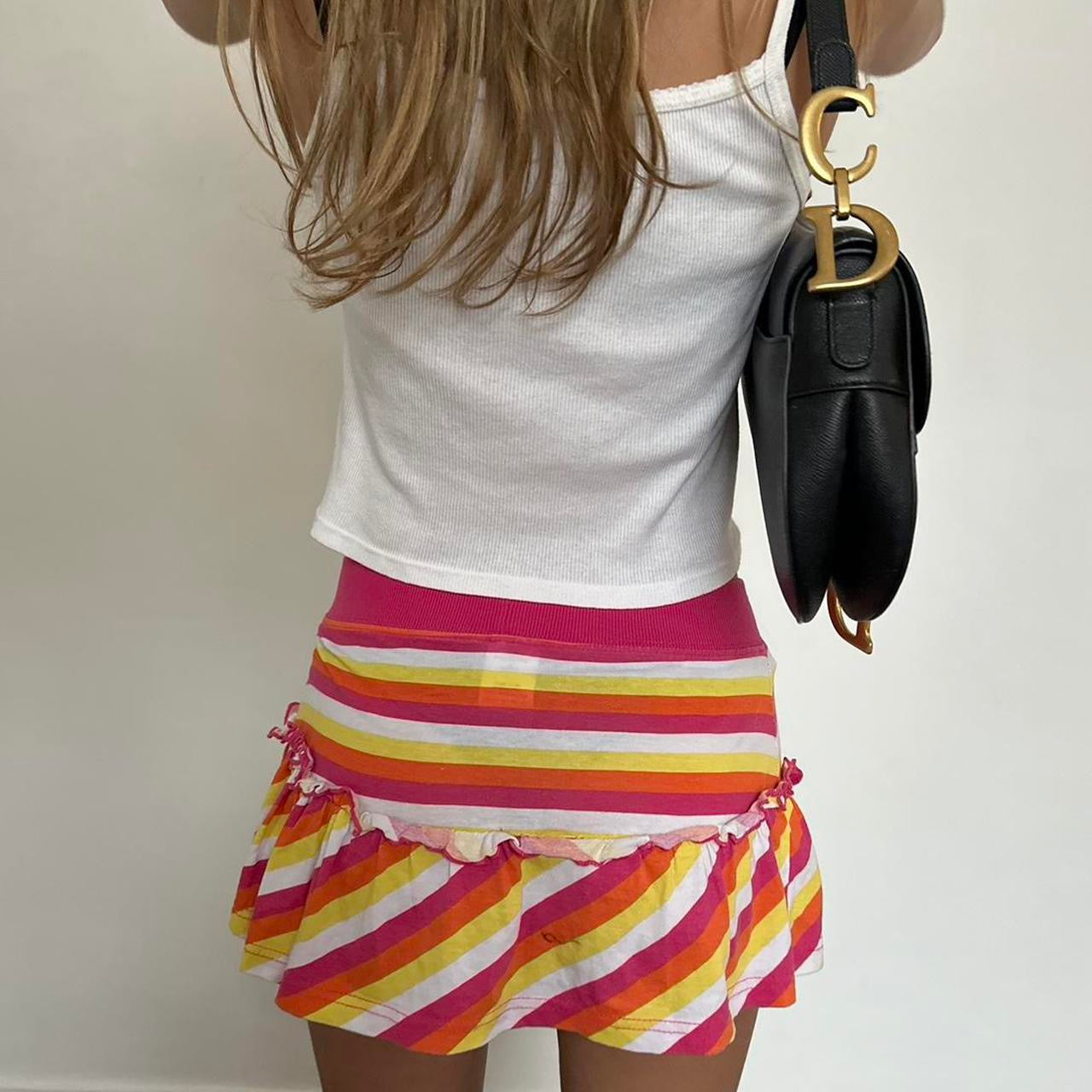 Vintage early 2000s colourful island mini skirt