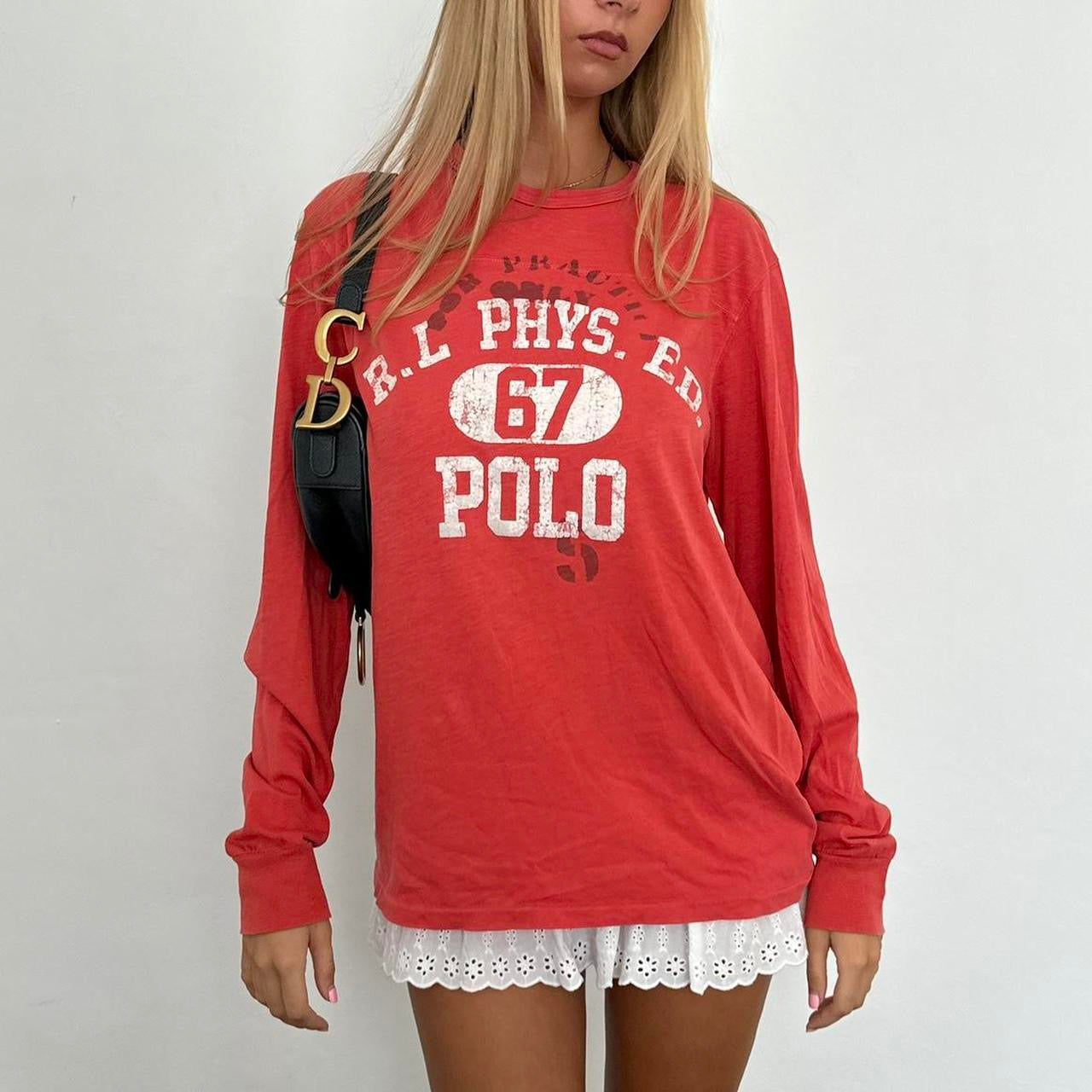 Vintage 2000’s Polo Ralph Lauren red long sleeve top
