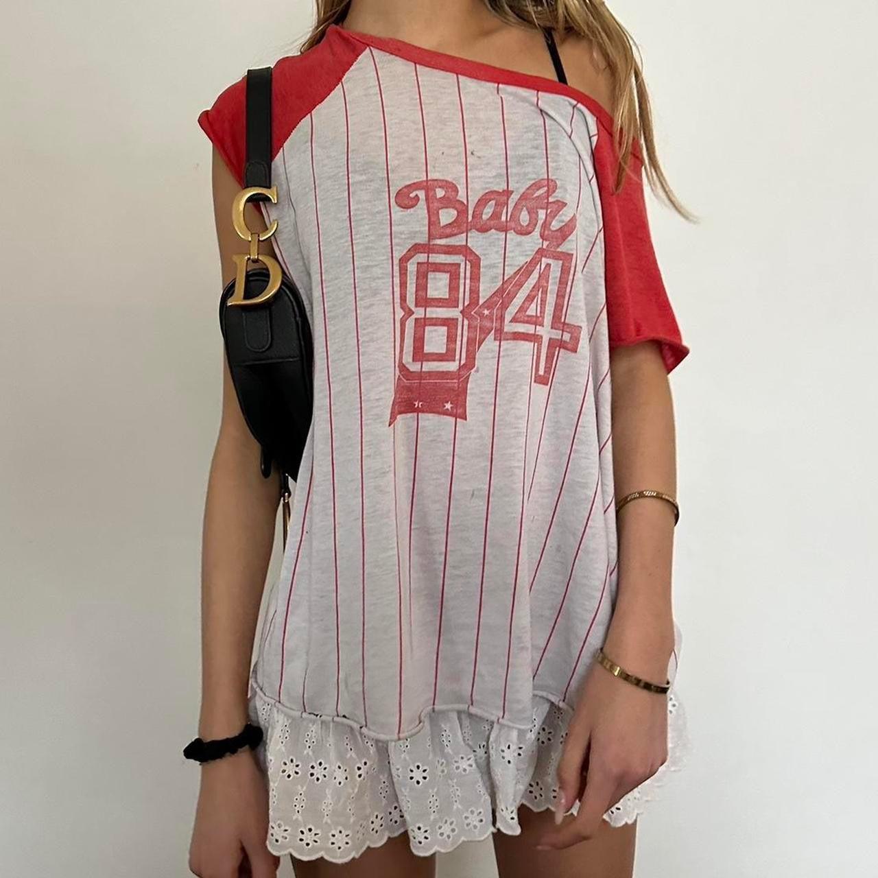 Vintage rare 80s distressed Baby 84 jersey top