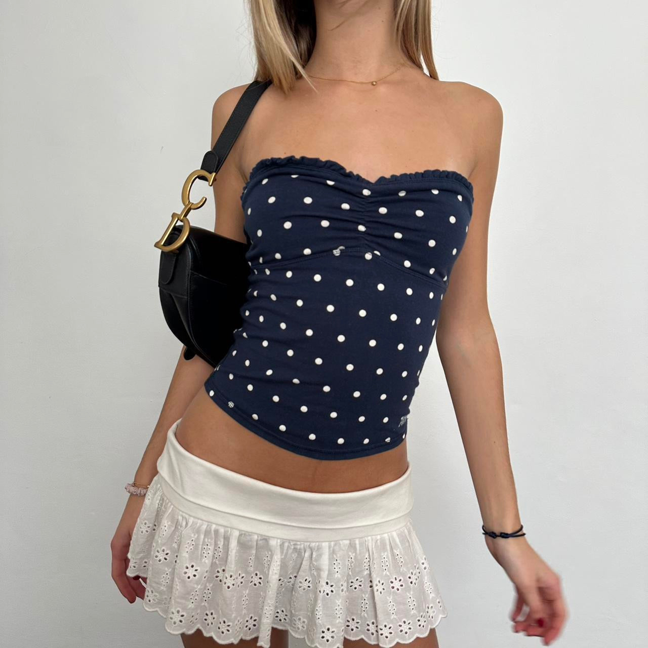 Vintage Abercrombie and Fitch strapless polka dot top 🧺