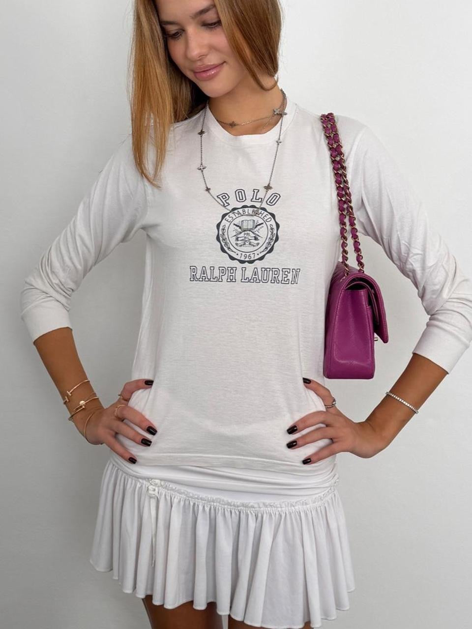 Vintage Polo Jeans long sleeve white preppy top