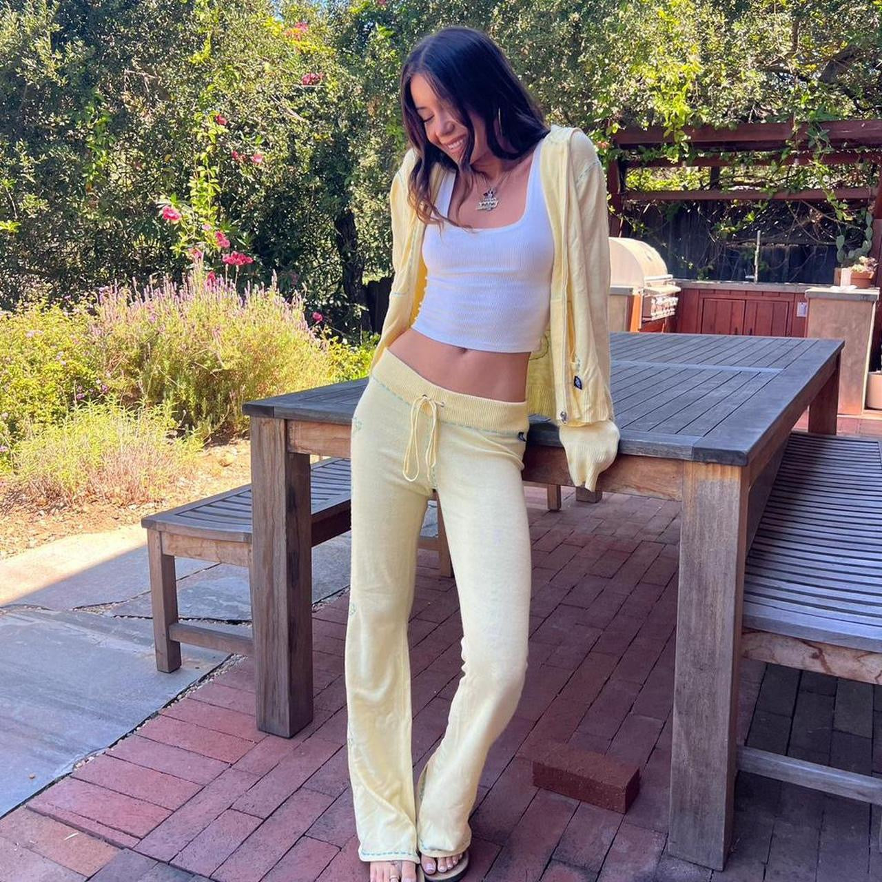 Vintage 90’s pastel yellow two piece set