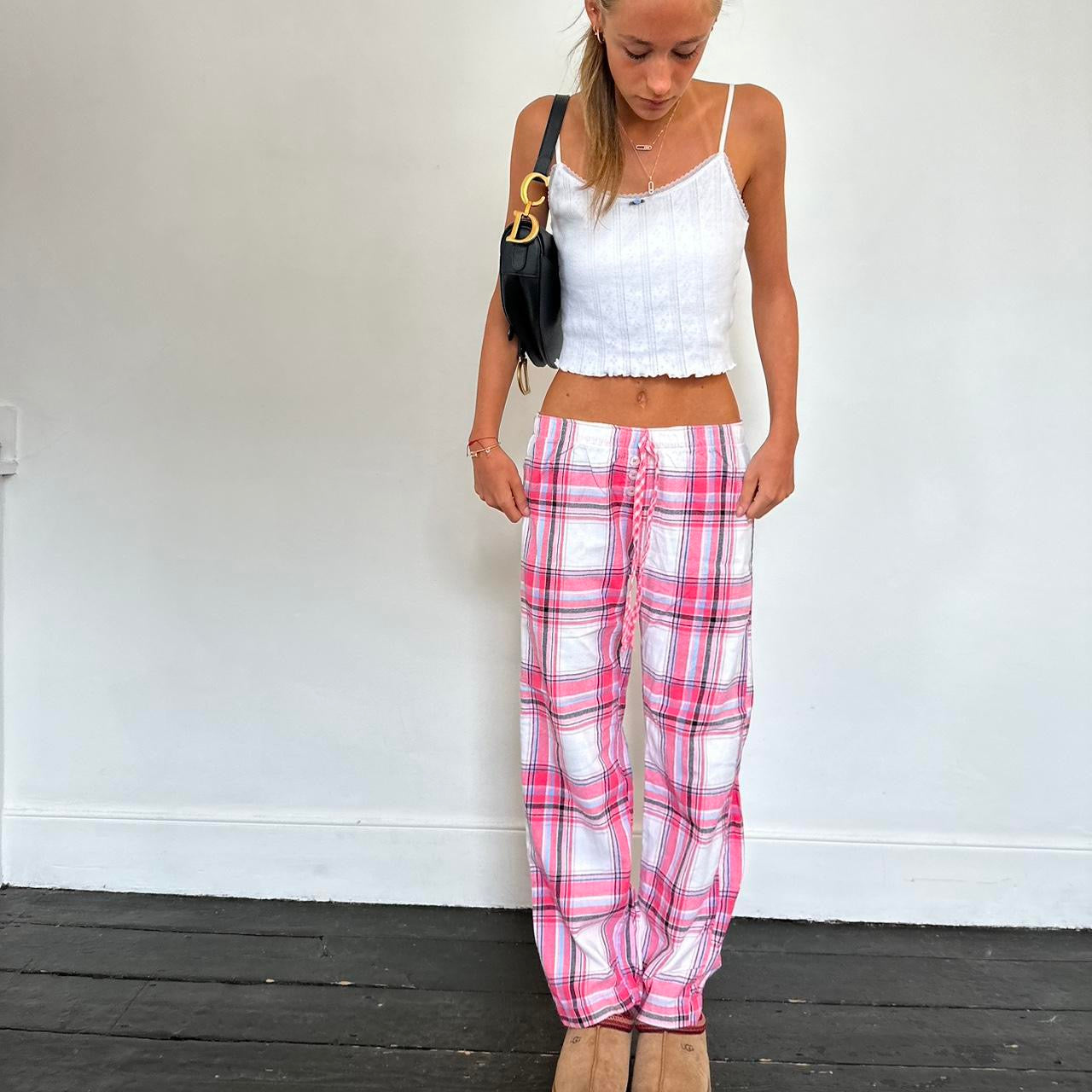 Vintage colourful plaid pants