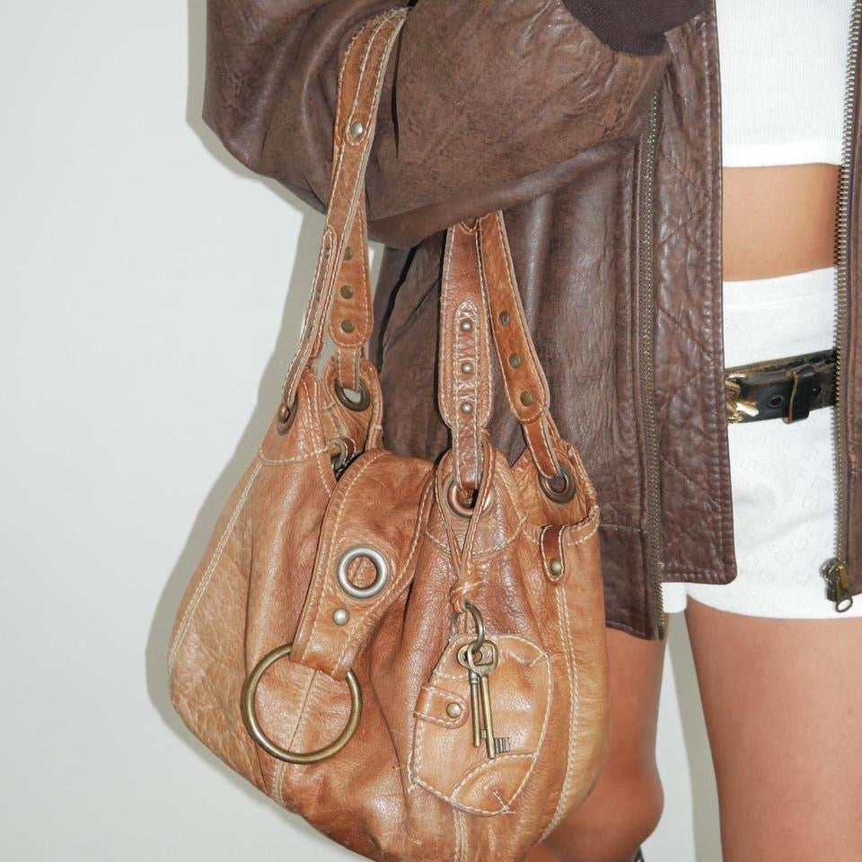 Vintage leather tan equestrian bag