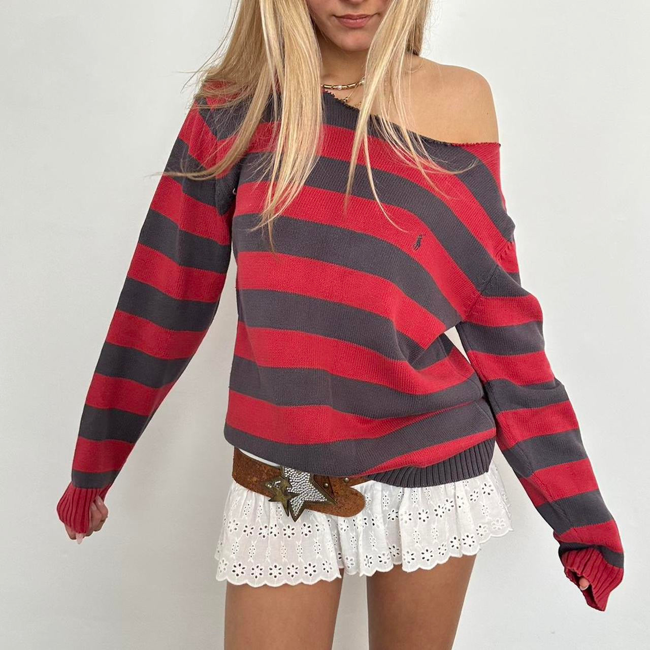 Vintage striped Ralph Lauren knitted jumper ❤️