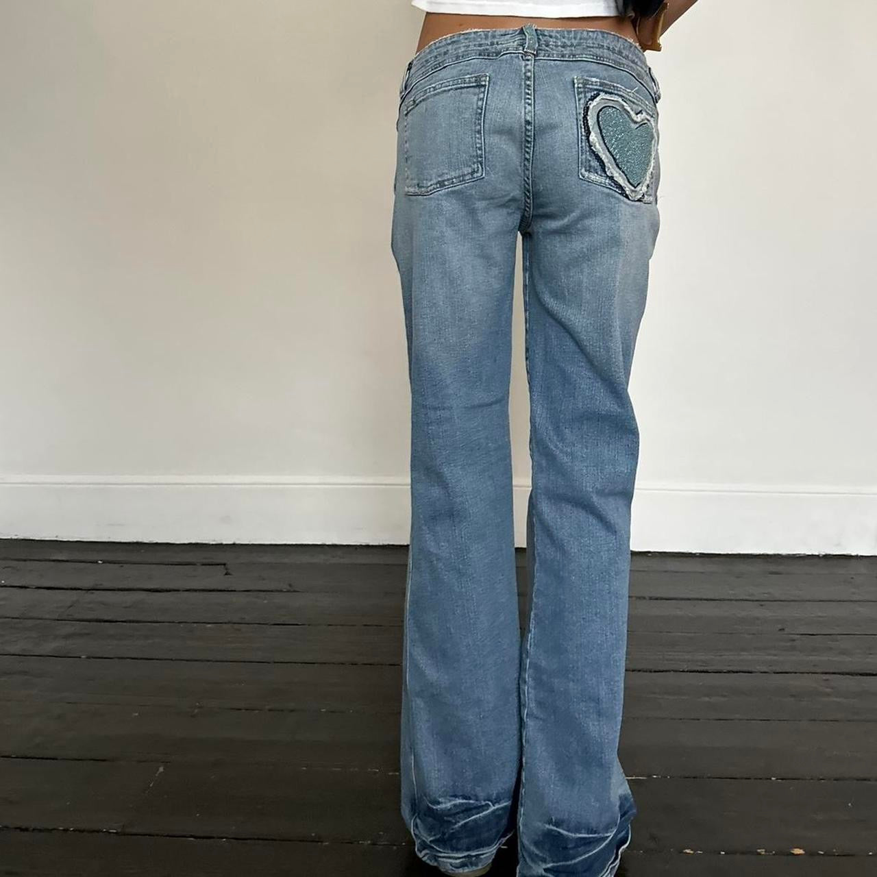 Vintage 2000’s heart beaded blue jeans