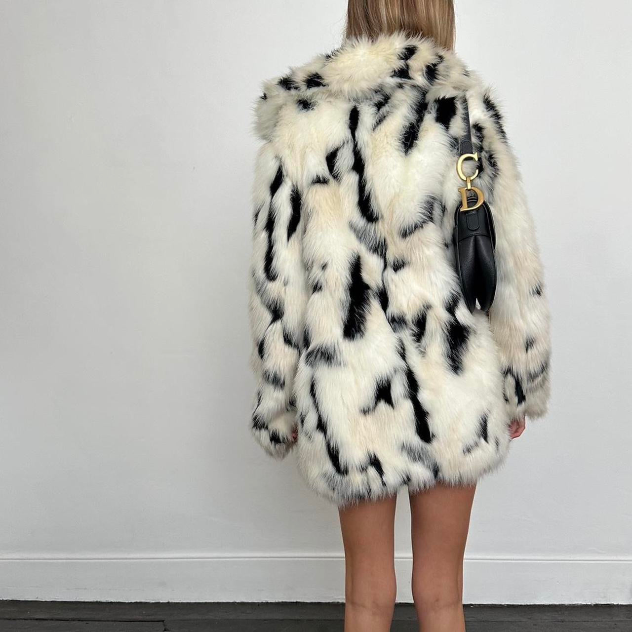 Vintage two tone faux fur jacket