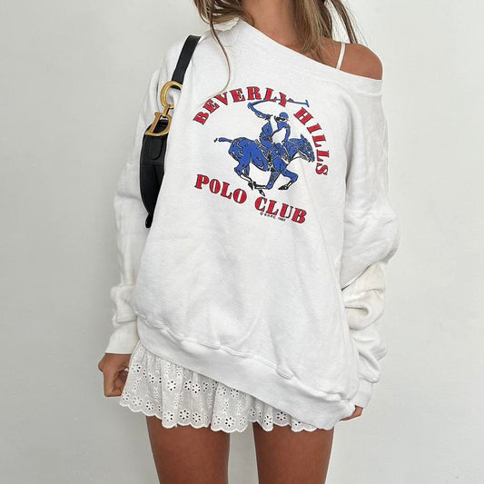 Vintage Polo Club Beverly Hills white sweatshirt