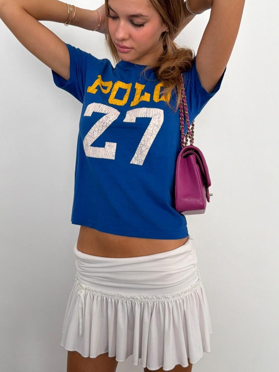 Vintage 00’s Ralph Lauren blue graphic baby tee