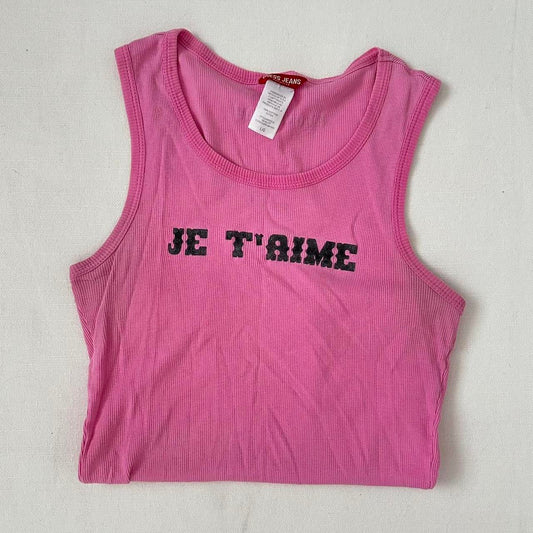 Vintage 2000’s ‘I love you’ Guess pink tank top 🎀