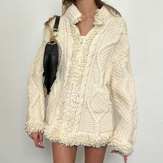 Vintage 90’s cream knit cardigan jacket