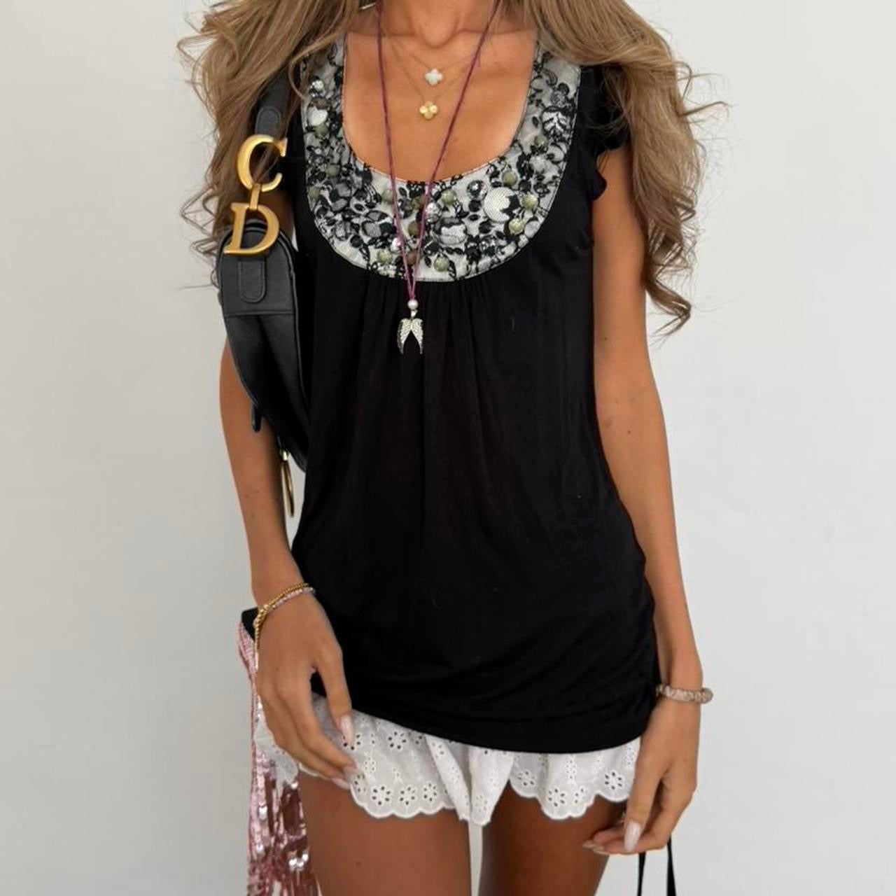 Vintage 90’s lace black top