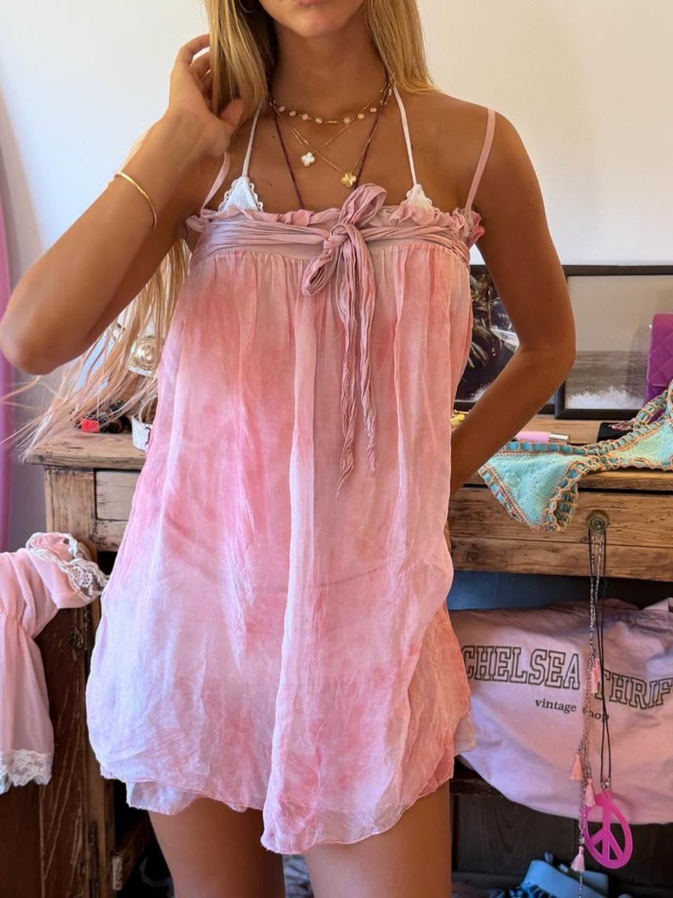 Vintage 00’s pink whimsical mini dress