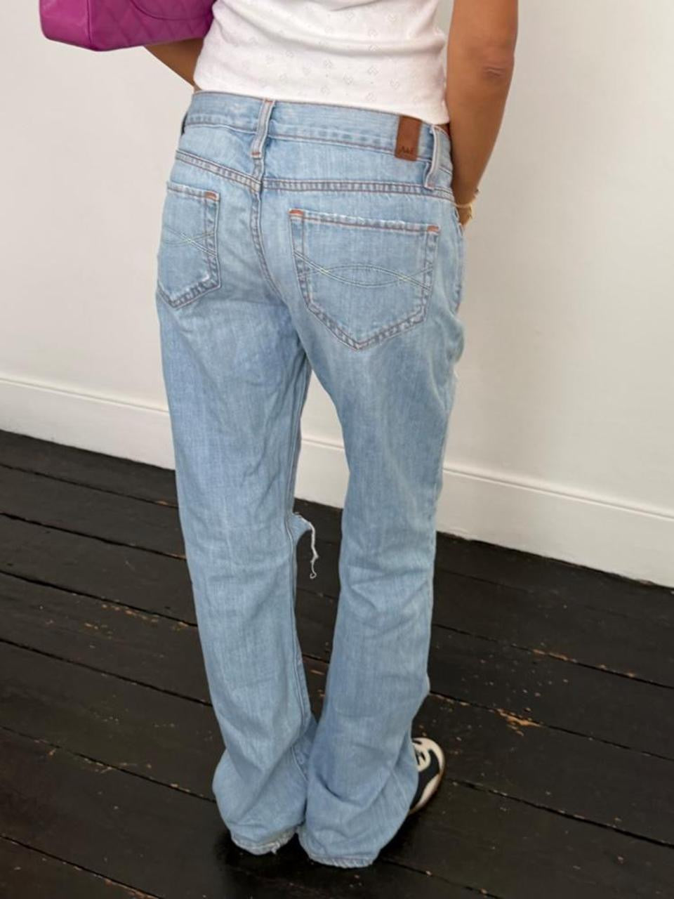 Vintage 00’s Abercrombie and Fitch low rise distressed bootcut jeans