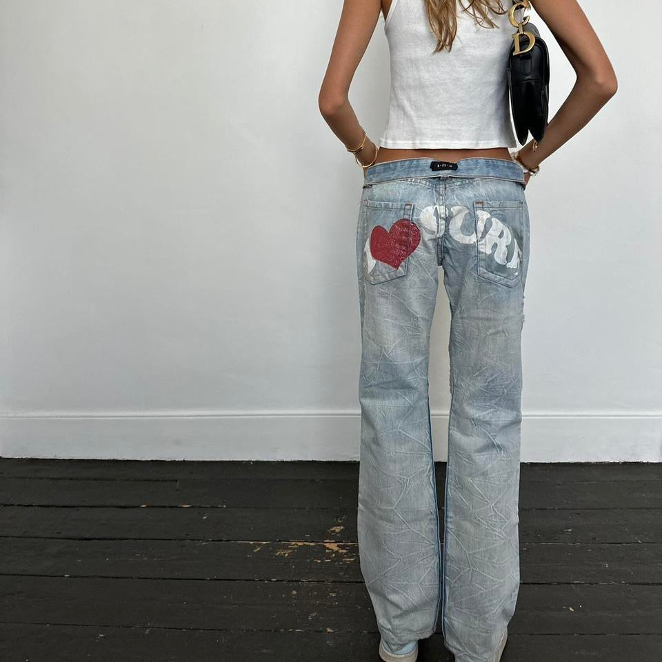 Vintage rare 90s i love surf girl jeans