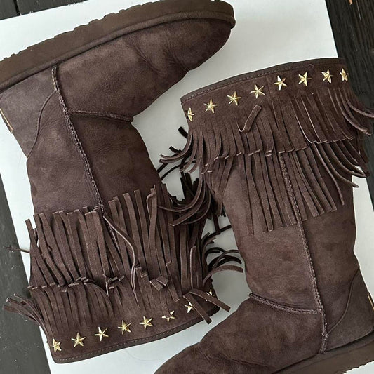 Vintage chocolate brown 2010 Jimmy Choo X Ugg boots