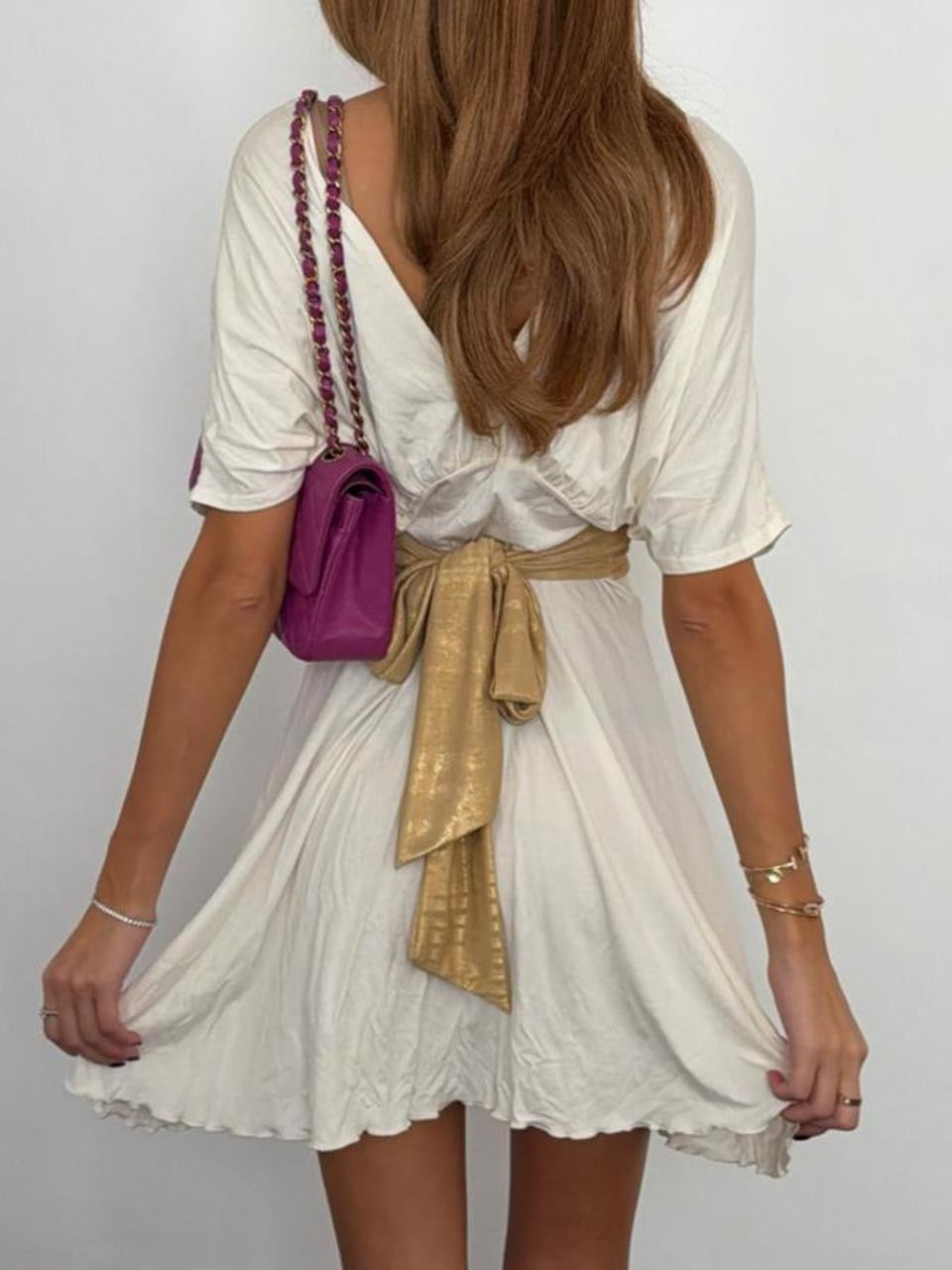 Vintage 00’s gold ribbon mini dress