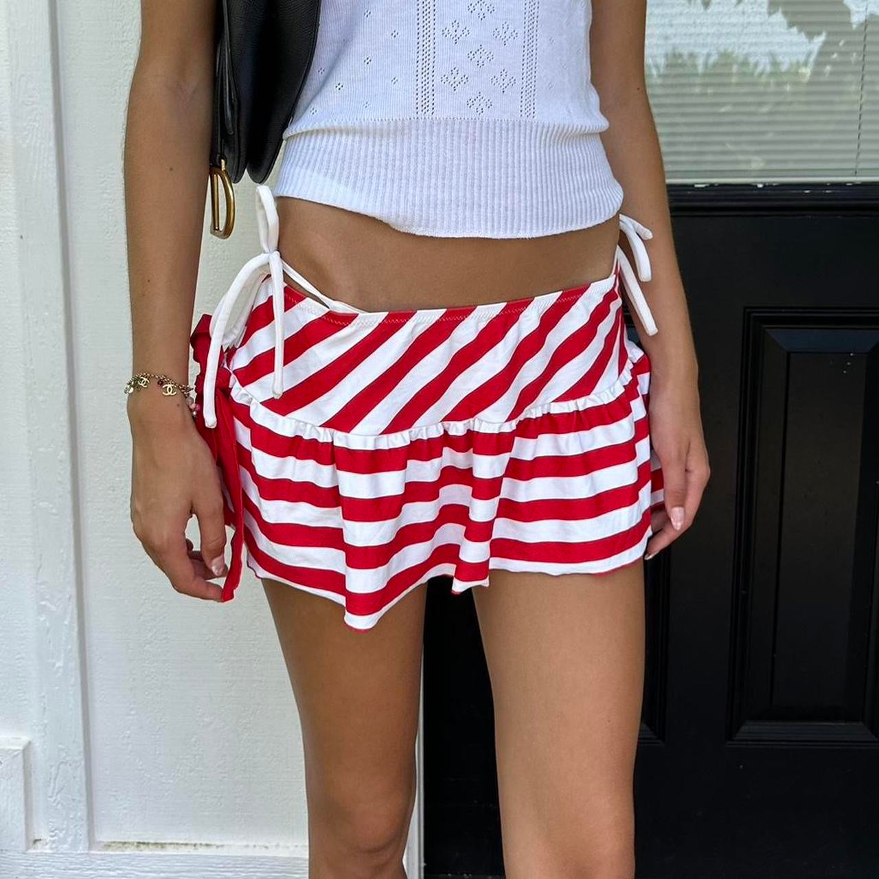 Vintage 90’s striped layered mini skirt