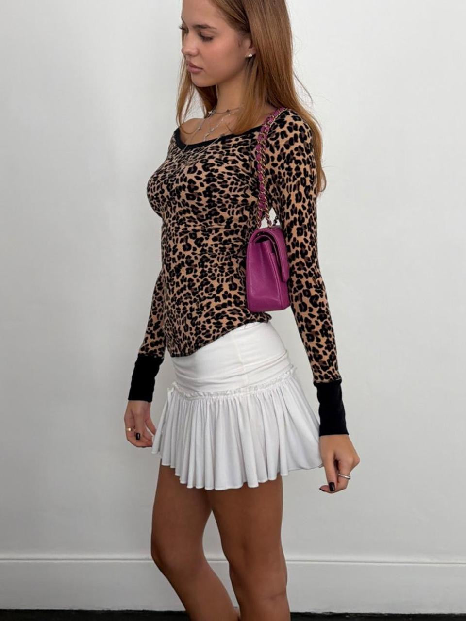 Vintage 00’s leopard waffle top