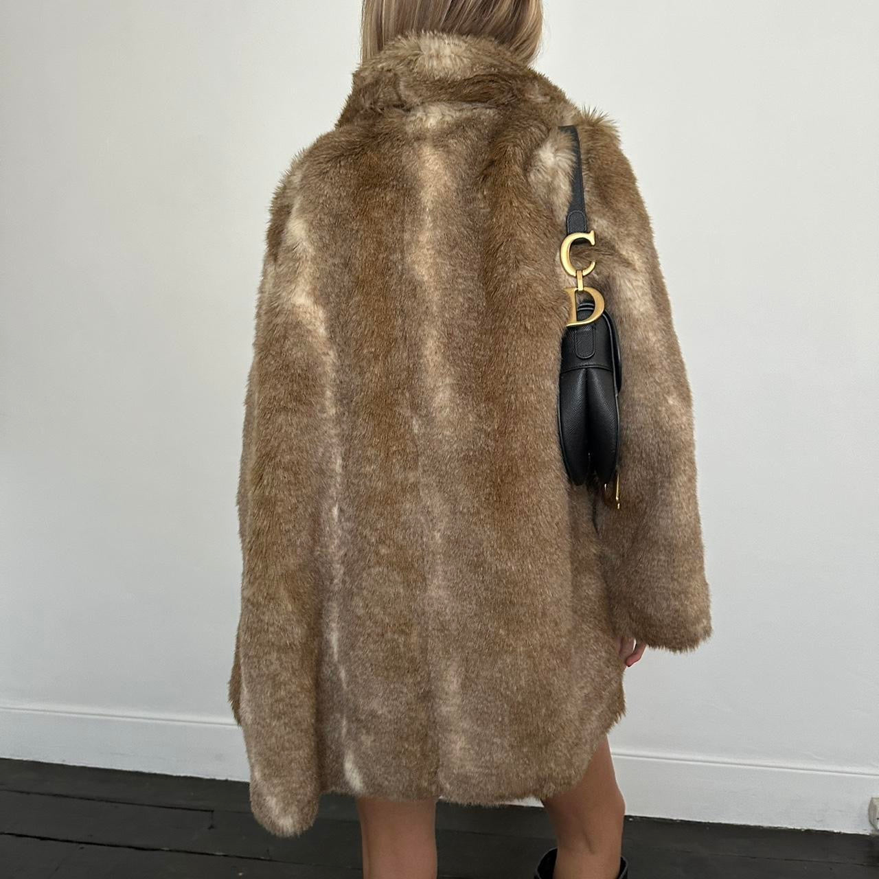 Vintage 2000’s brown faux fur jacket