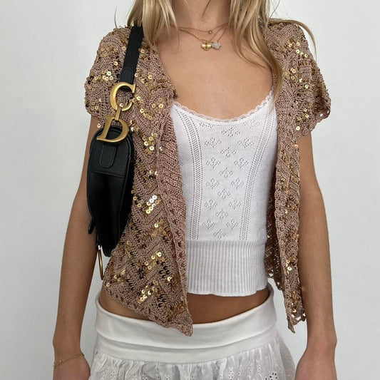 Vintage sequin layering cardigan top