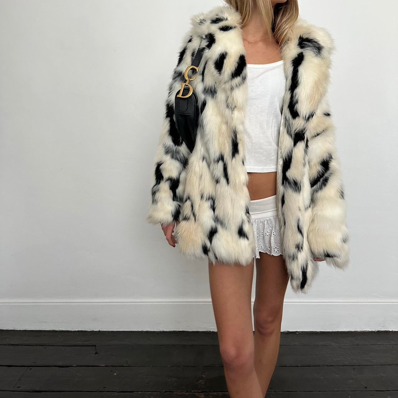 Vintage two tone faux fur jacket