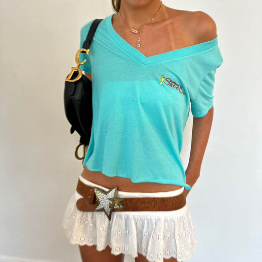 Vintage Sand Bar off the shoulder tee