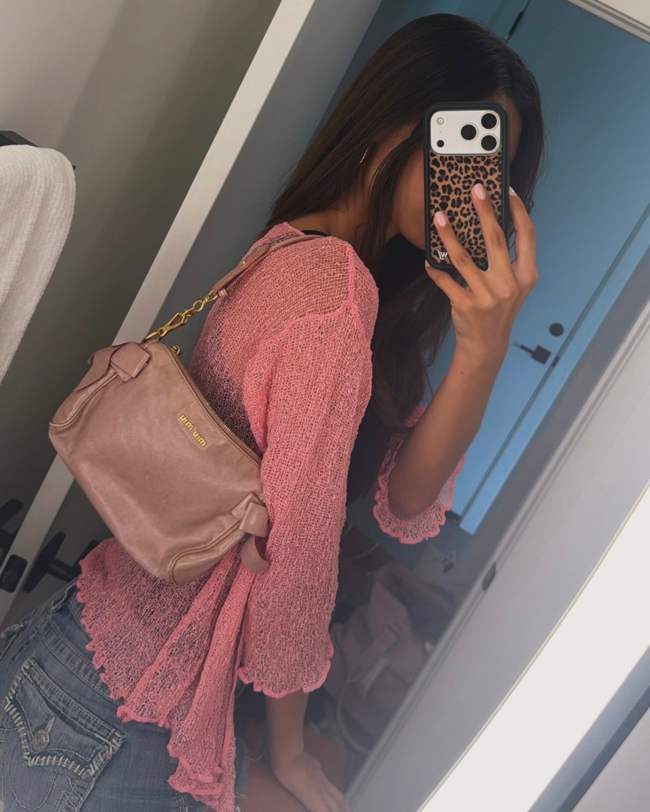 Vintage 90’s pink wrap tie up top