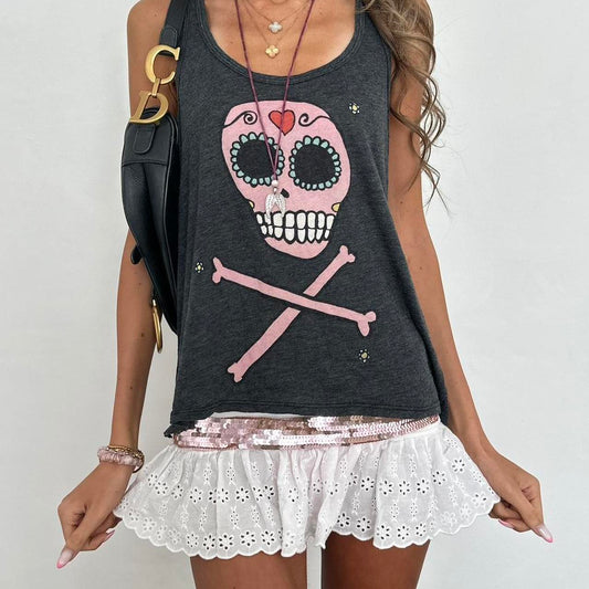 Vintage 00s skull tank top