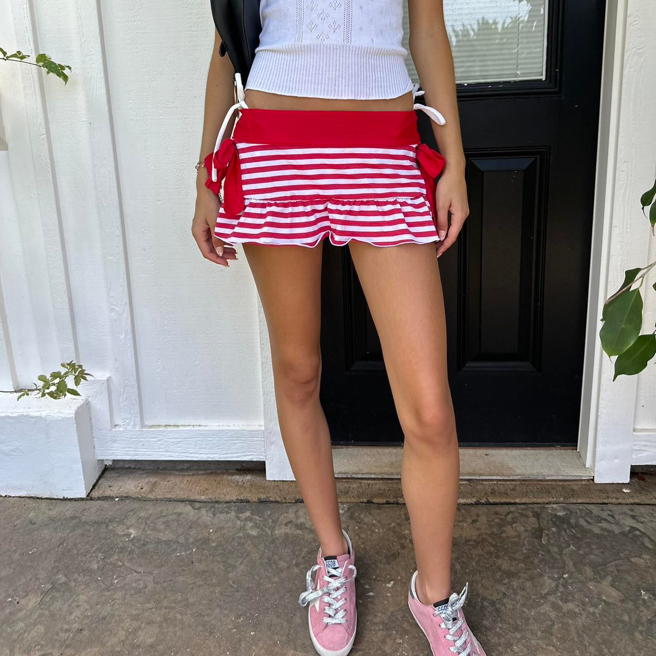 Vintage 90’s red stripe mini skirt