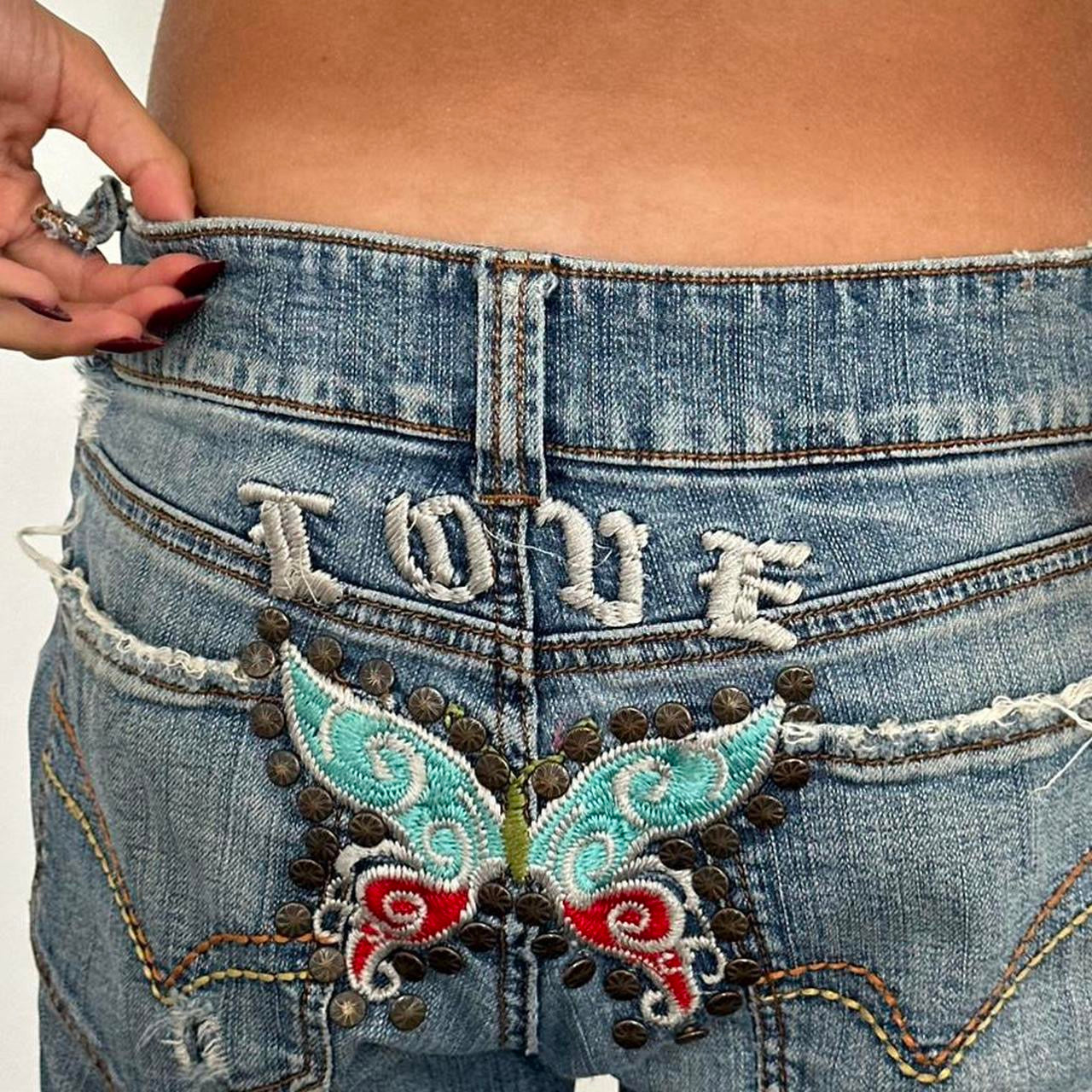 Vintage 2000’s butterfly bootcut jeans
